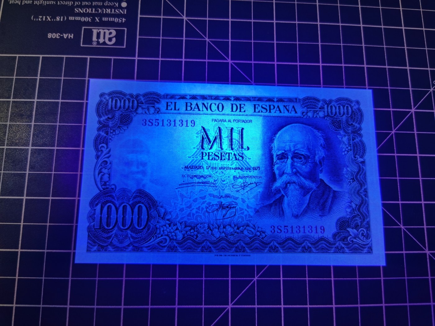 Immortal auction 纪念钞场 西班牙1000，经典雕刻，Unc