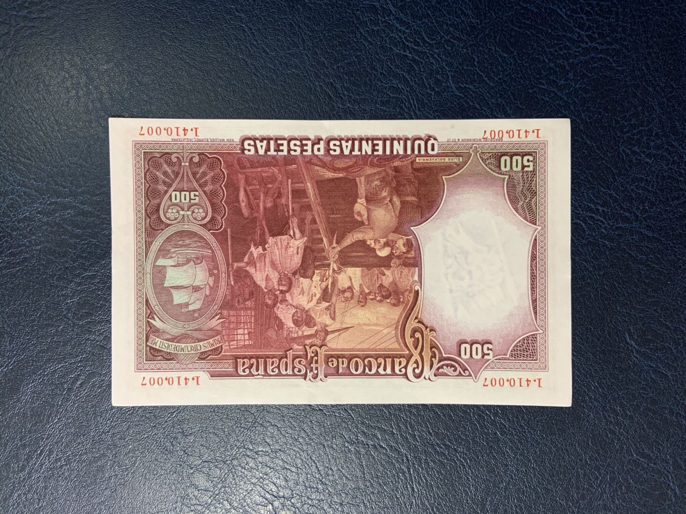 收藏联盟Quantum Auction 第309期拍卖  西班牙1931年500比塞塔 品相UNC-