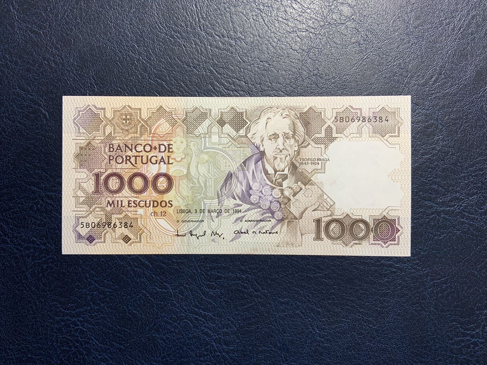 收藏联盟Quantum Auction 第309期拍卖  葡萄牙1994年1000埃斯库多 品相UNC-  有针孔