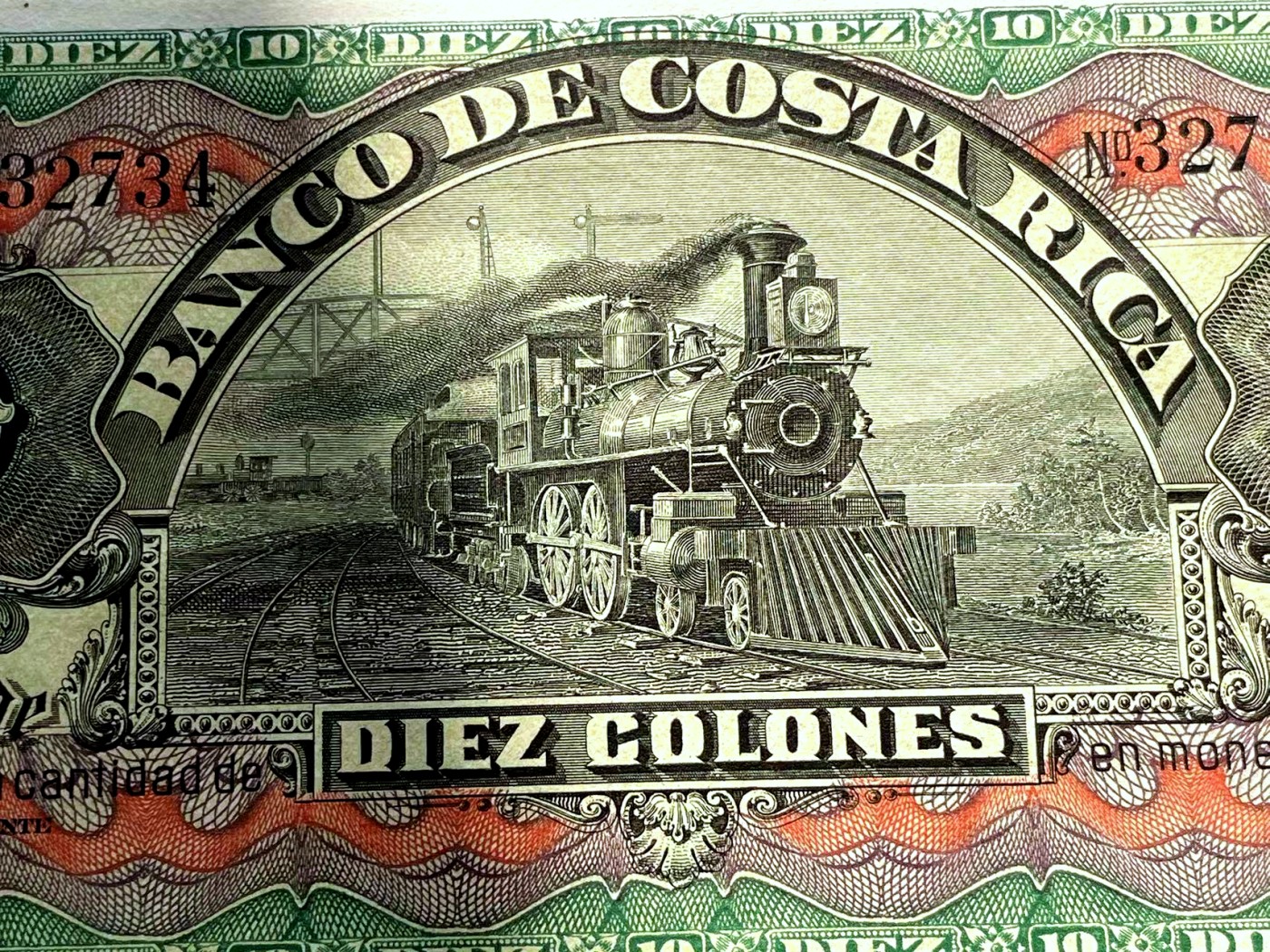 【Blue Auction】✨世界纸币精拍第402期【精】 哥斯达黎加 1901-08年10克朗 火车头 美钞公司出品 雕刻精美 全新UNC