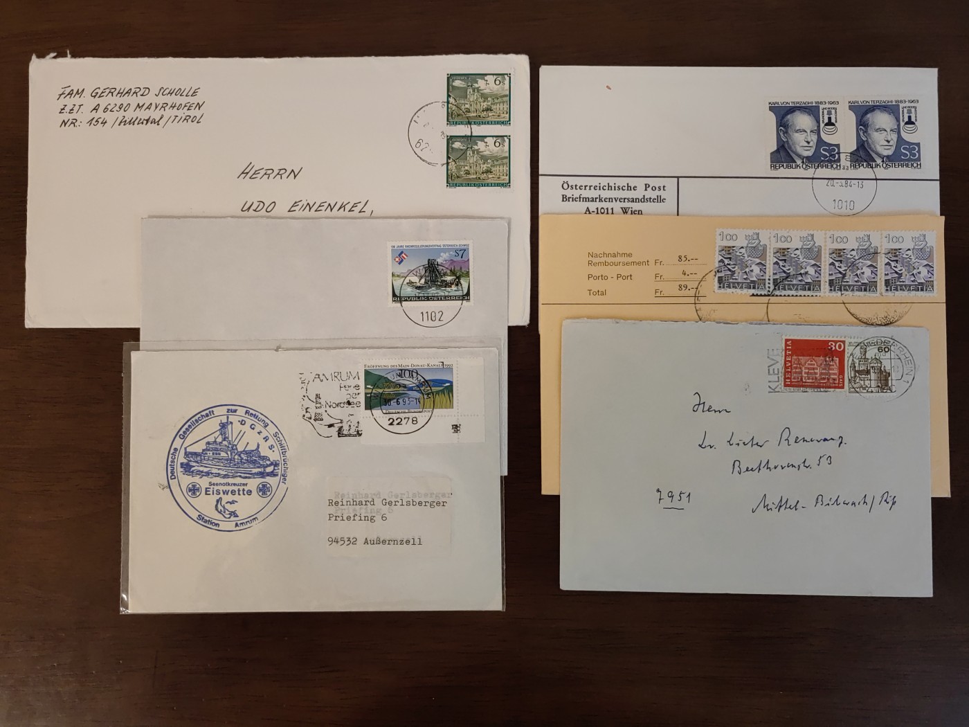 多国邮品🌞放大漏💥🔥💥组合专场 第③⑤场 多国实寄邮封（德国，奥地利，瑞士）6件