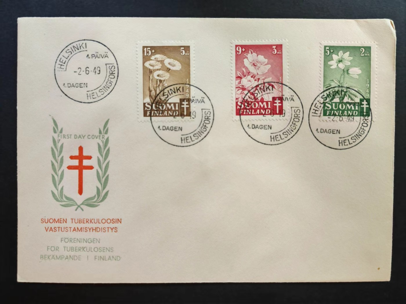 多国邮品🔥💥🔥💥🔥💥（拍卖）专场 第③⑥场 芬兰-1949年花卉 