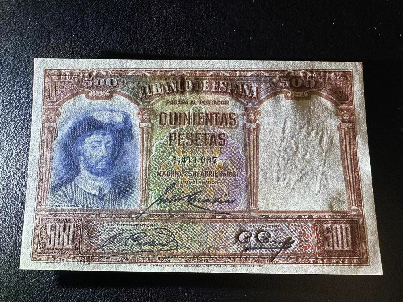 【Blue Auction】✨世界纸币精拍第402期【精】 西班牙 1931年500比塞塔 全新UNC