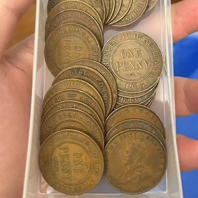 231205 - 澳大利亚1便士 乔五大币 小磕小碰正常 30mm随机发货 乔5 一便士