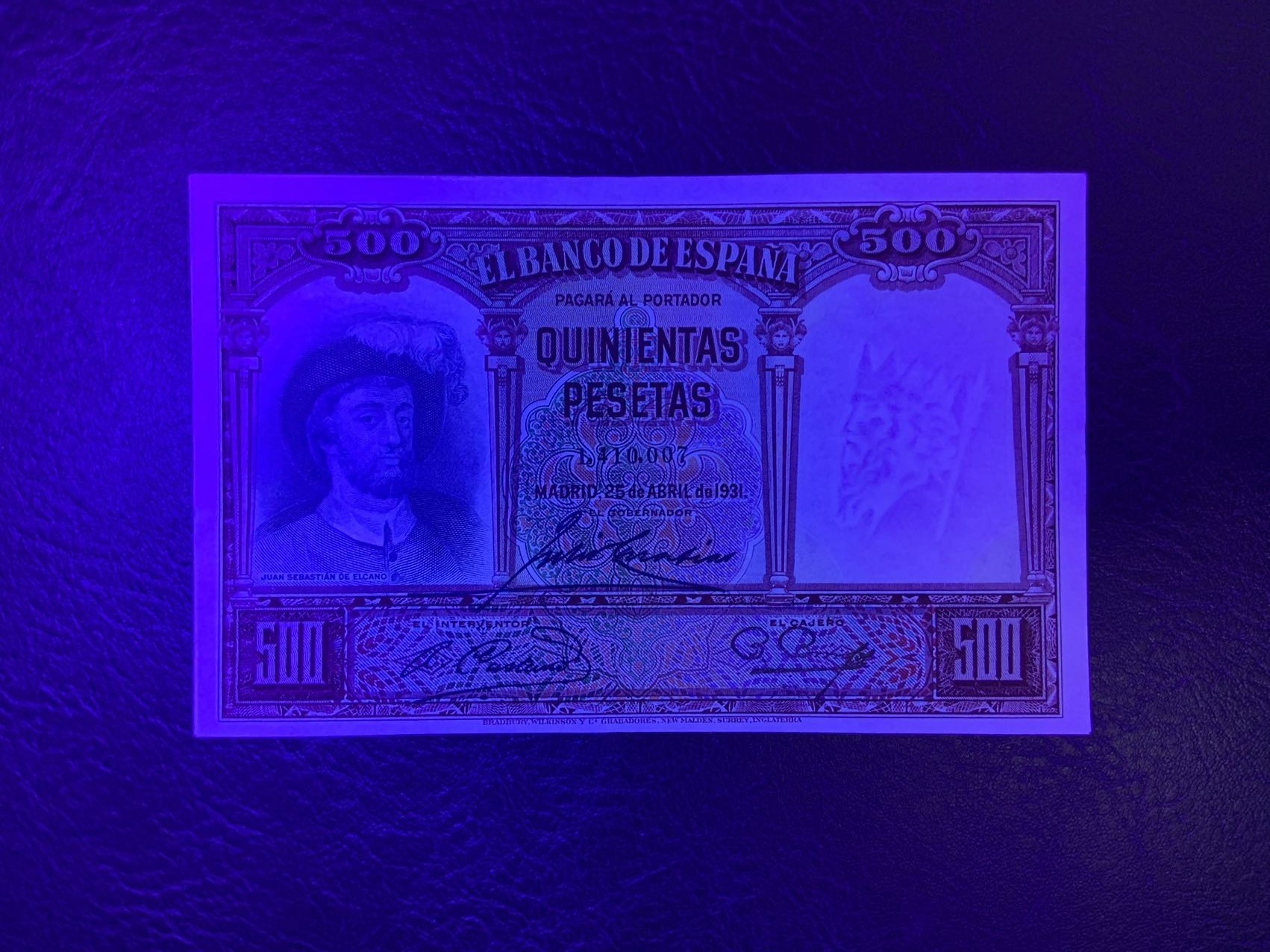 收藏联盟Quantum Auction 第309期拍卖  西班牙1931年500比塞塔 品相UNC-