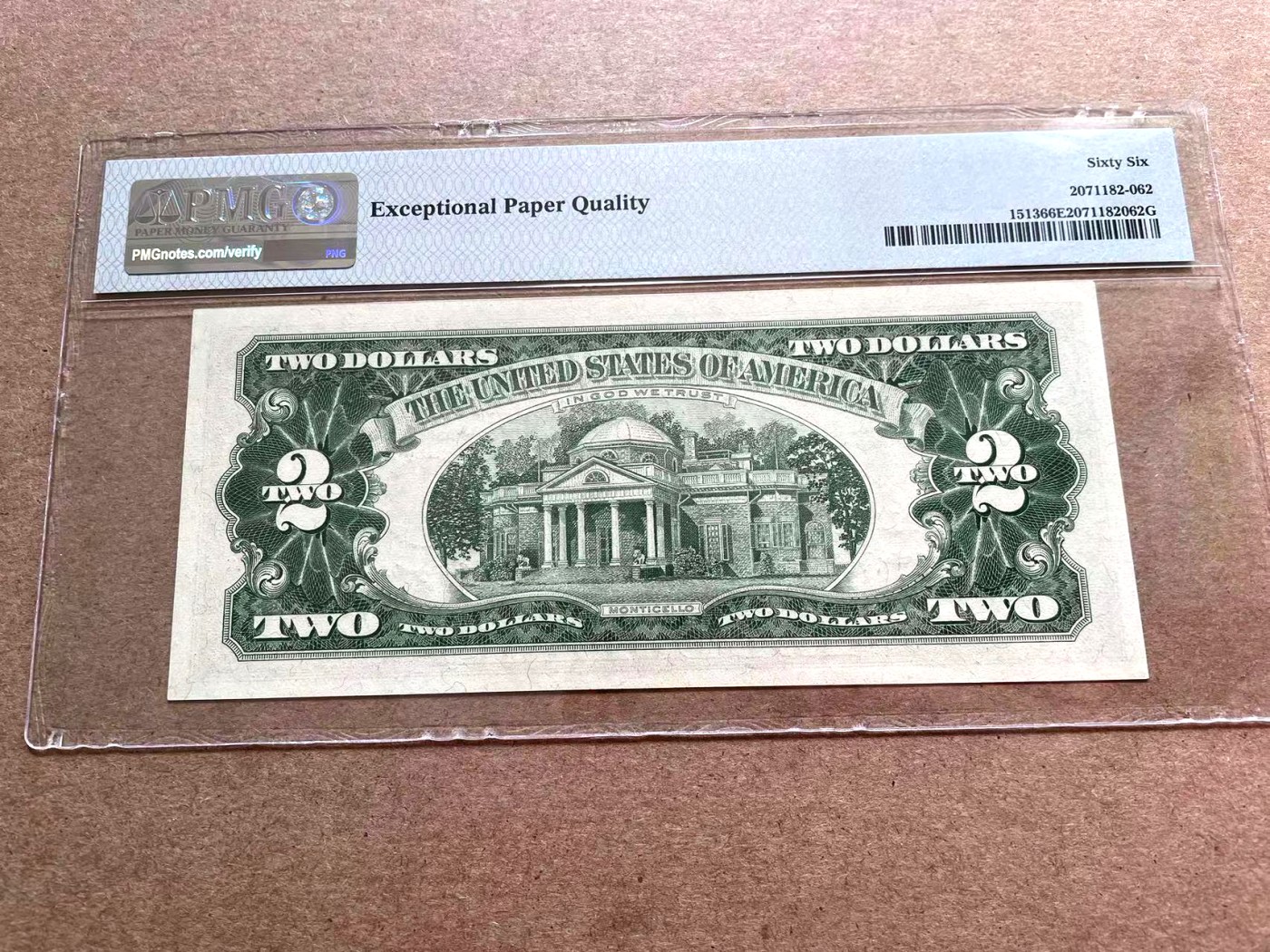 【Blue Auction】✨世界纸币精拍第402期【精】 【AA】美国 1963年2美金 PMG66EPQ 