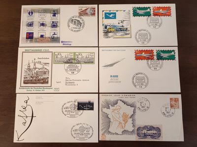 多国邮品🌞放大漏💥🔥💥组合专场 第③⑤场 - 法国德国50-80年代首日封（6件 其中谷物女神图案有小掉皮）