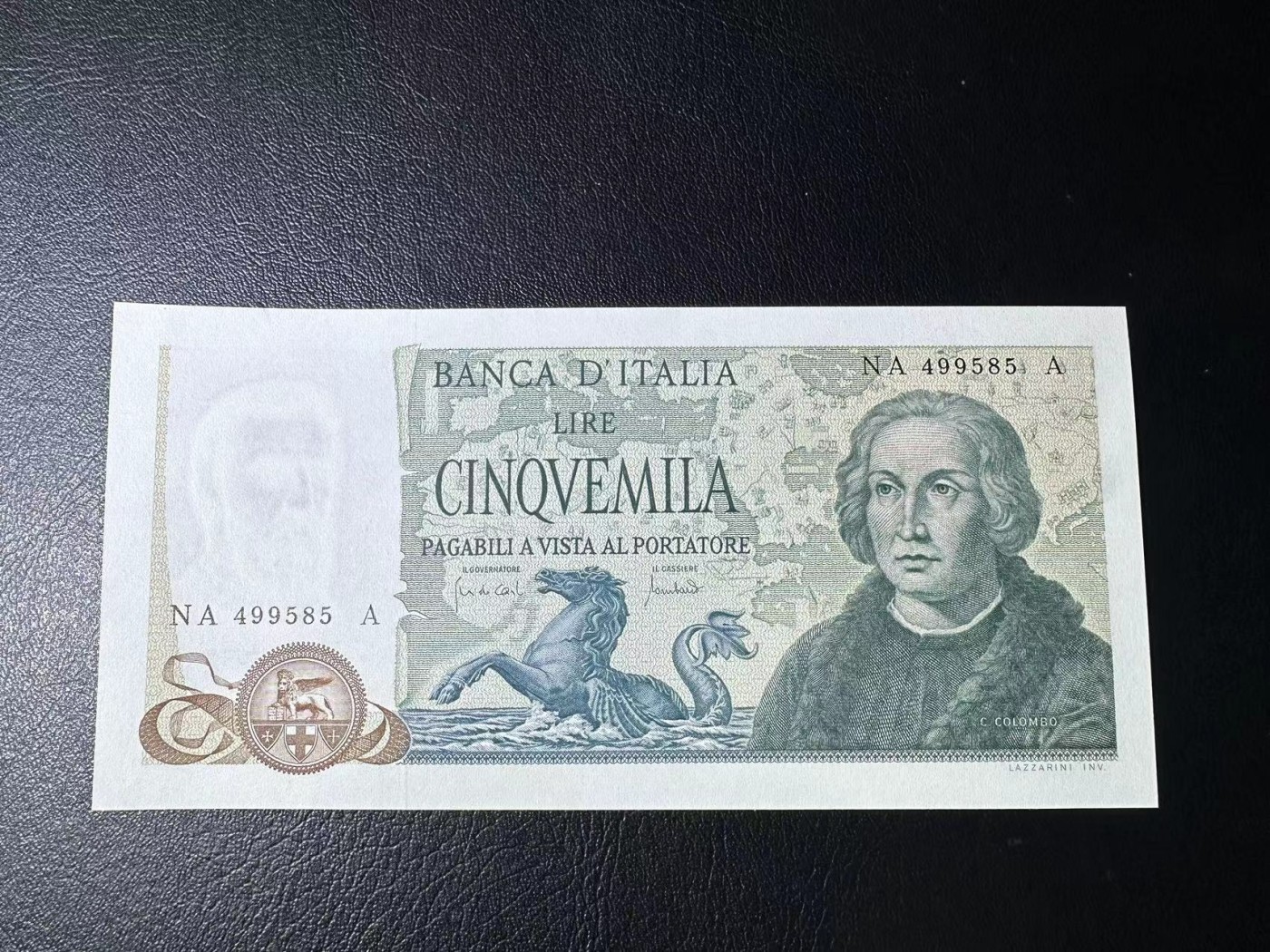 【Blue Auction】✨世界纸币精拍第402期【精】 意大利 1971年5000里拉 哥伦布 UNC