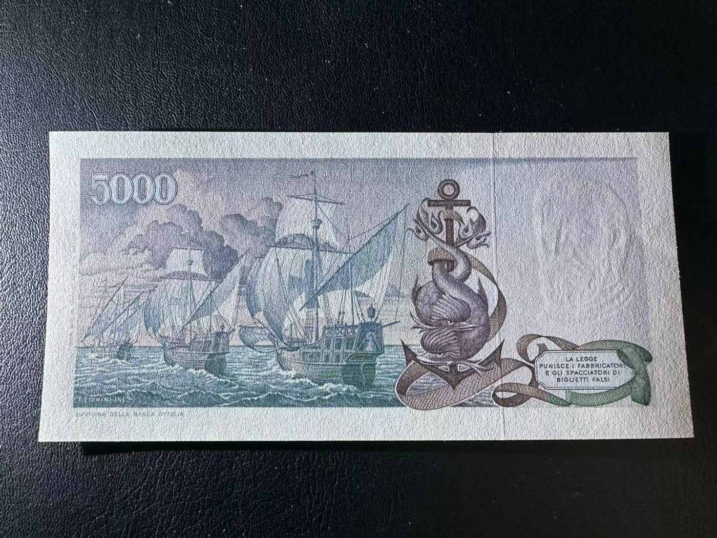 【Blue Auction】✨世界纸币精拍第402期【精】 意大利 1971年5000里拉 哥伦布 UNC