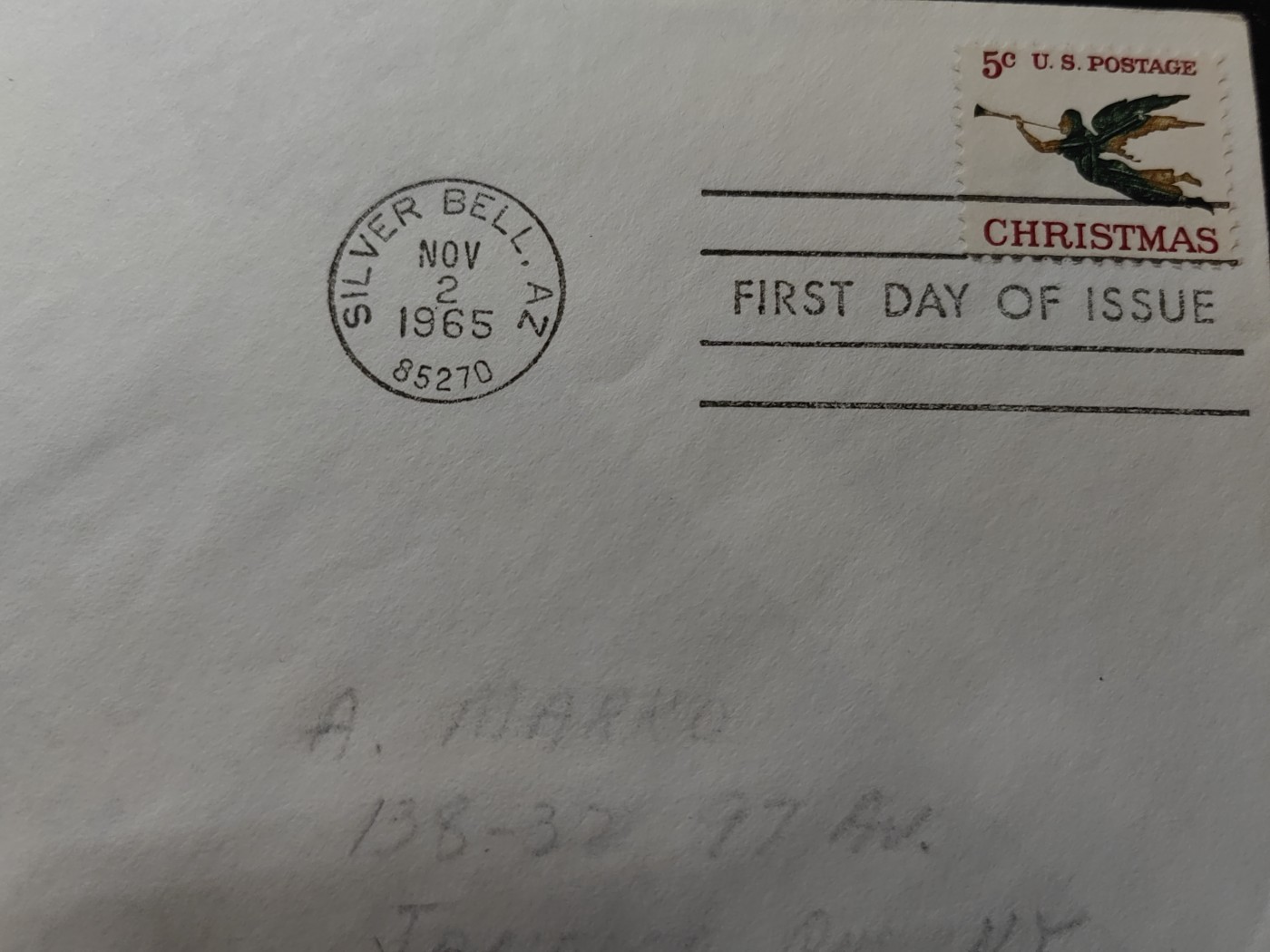 多国邮品🔥💥🔥💥🔥💥（拍卖）专场 第③⑥场 美国1965年 圣诞节首日封（凹凸英文印刷）