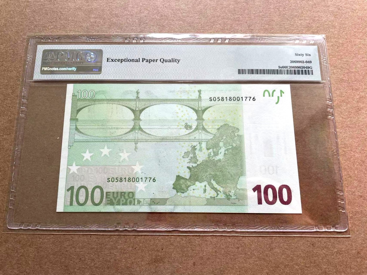 【Blue Auction】✨世界纸币精拍第402期【精】 【首签 意大利版】欧盟 2002年100欧元 PMG66EPQ 