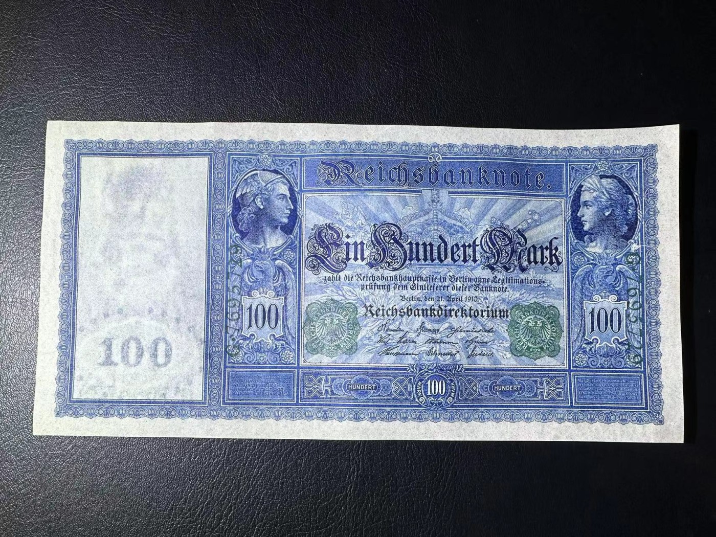 【Blue Auction】✨世界纸币精拍第402期【精】  德国 1910年100马克 超大票幅 UNC品相 绿色库印较少见