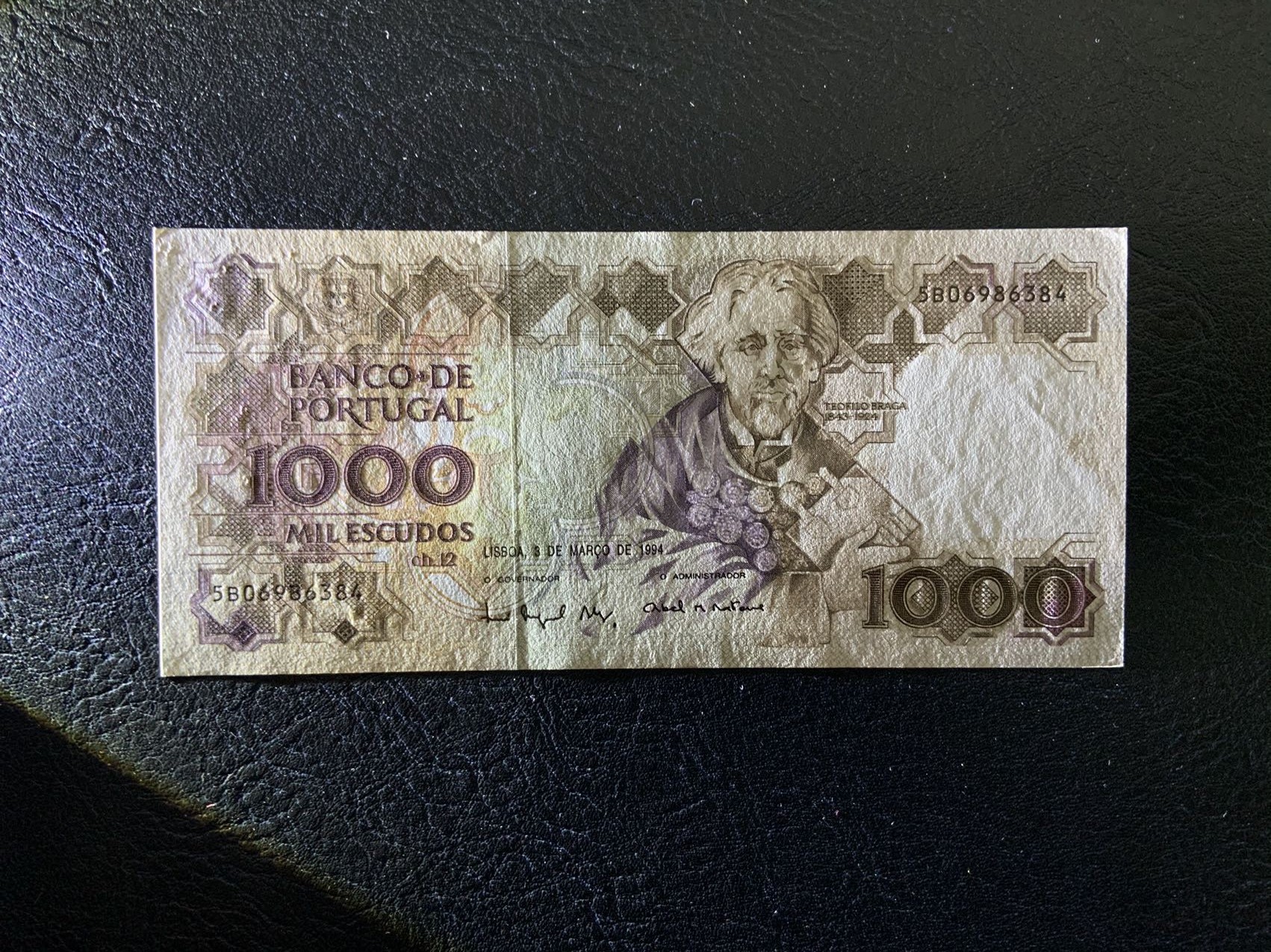 收藏联盟Quantum Auction 第309期拍卖  葡萄牙1994年1000埃斯库多 品相UNC-  有针孔