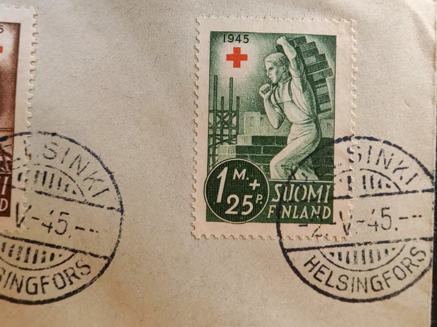 多国邮品🔥💥🔥💥🔥💥（拍卖）专场 第③⑥场 芬兰1945年 红十字工农业国旗