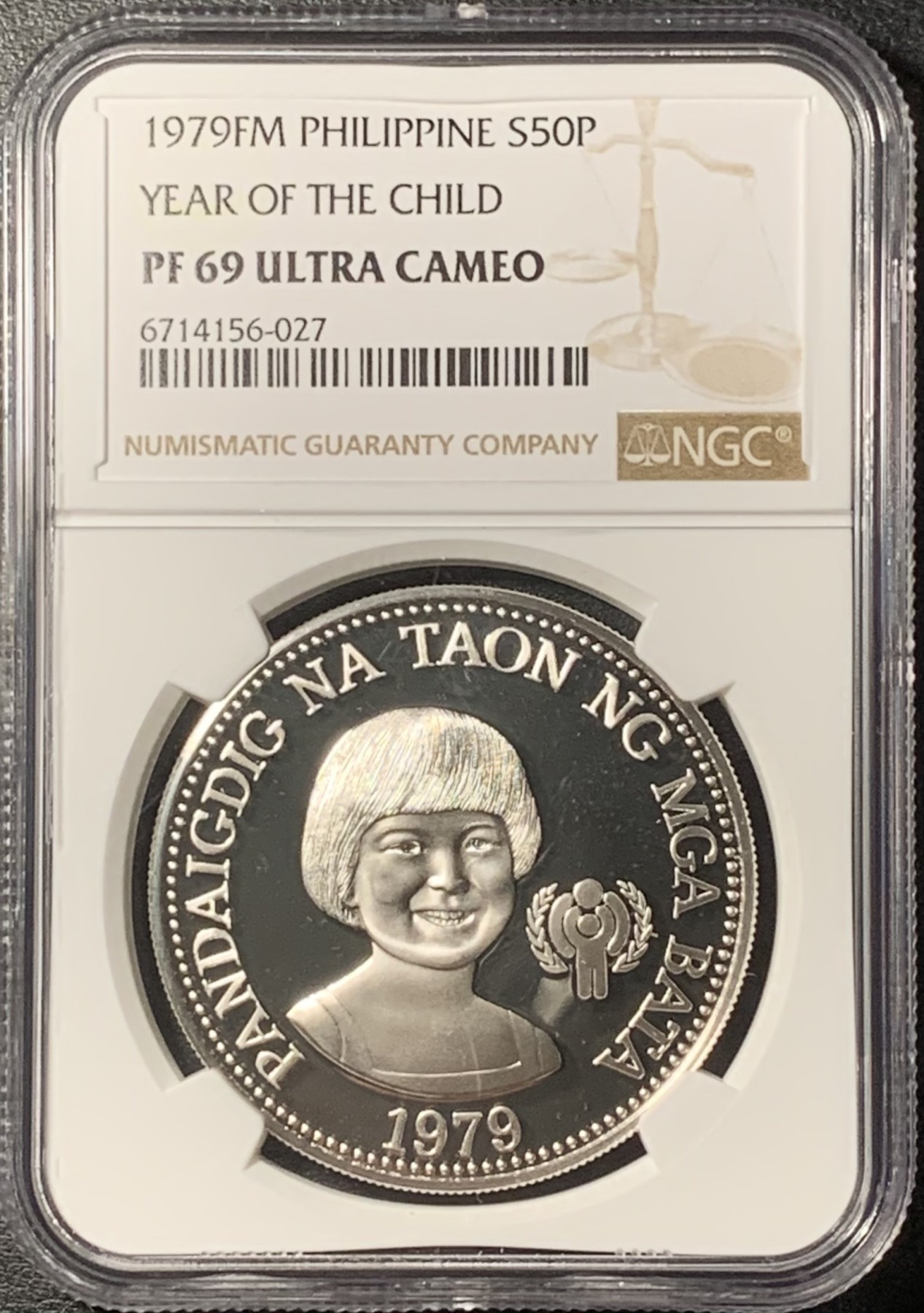 紫瑗钱币——第331期拍卖 菲律宾 1979年 国际儿童年 50比索 银币 NGC PR69 UC