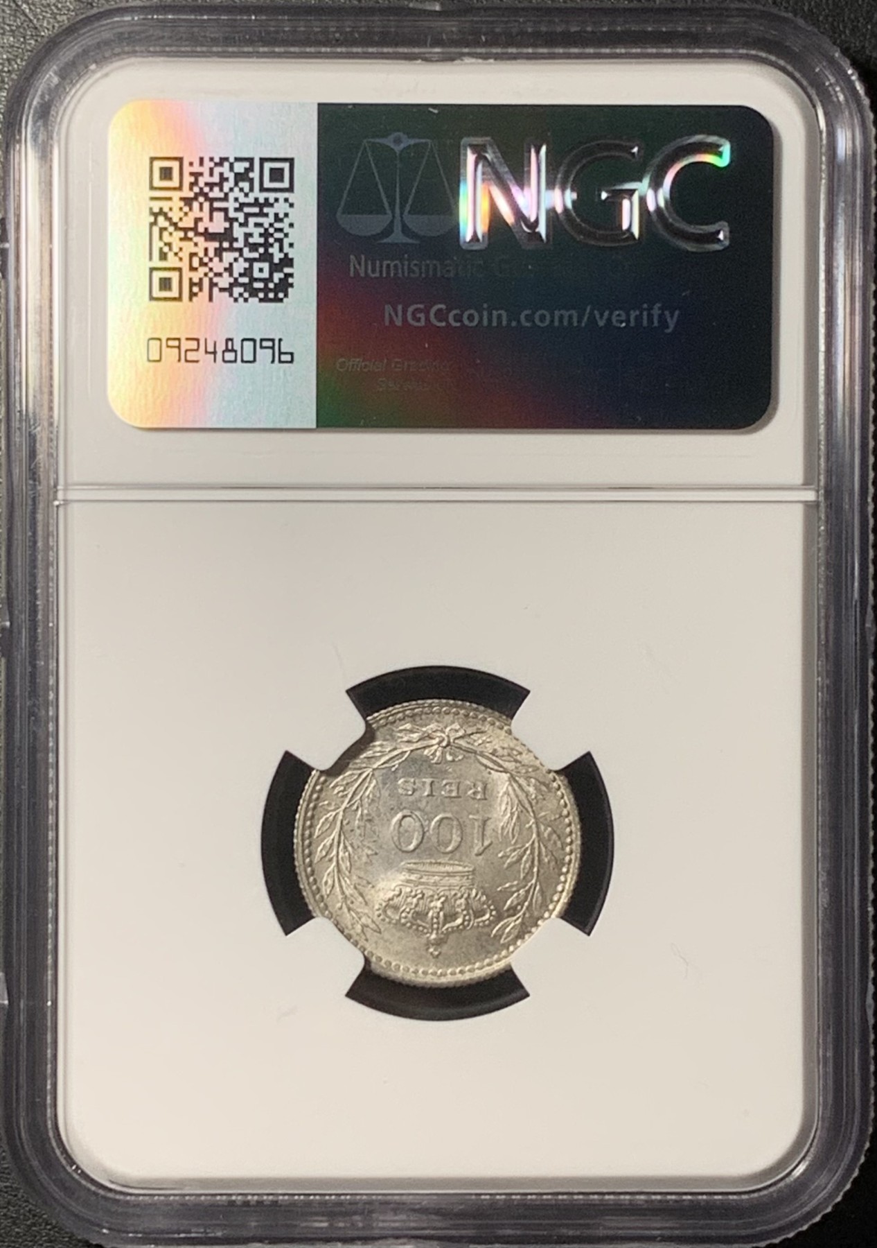 紫瑗钱币——第331期拍卖 葡萄牙 1910年 曼努埃尔二世 100瑞斯 银币 NGC MS63