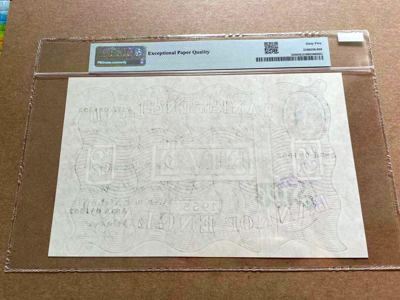 【Blue Auction】✨世界纸币精拍第402期【精】 【无47】英国 1955-56年5镑 白色英镑 PMG65EPQ 超大票幅 