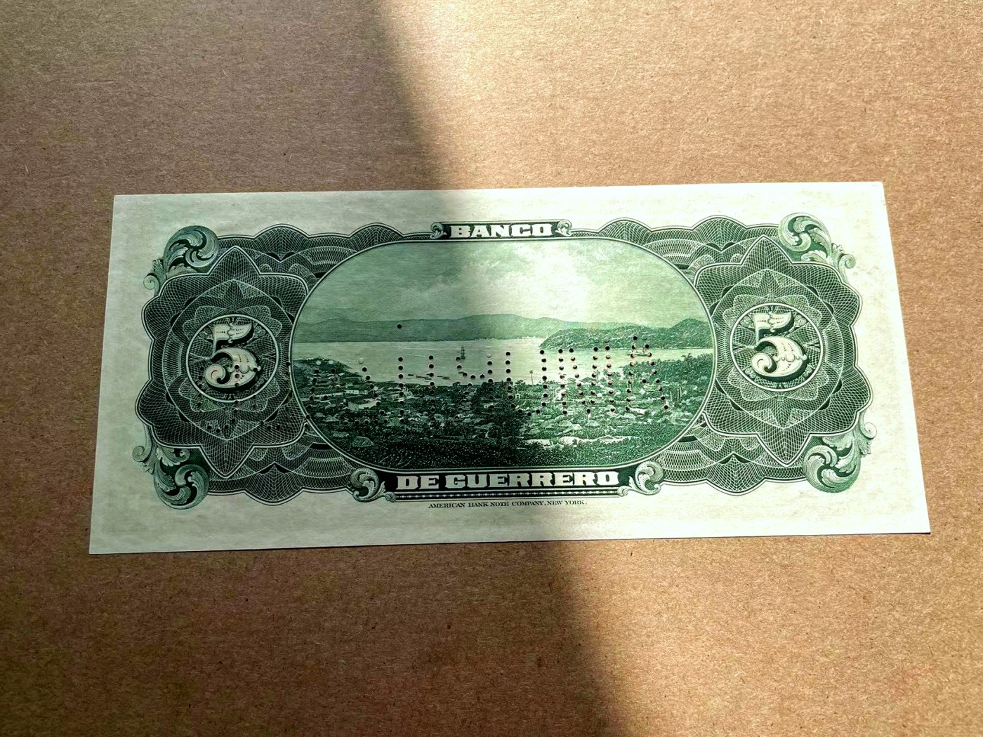 【Blue Auction】✨世界纸币精拍第402期【精】 墨西哥 1914年5比索 ABNC出品 雕刻精美 大票幅 美女 背面风景唯美 样钞 全新UNC