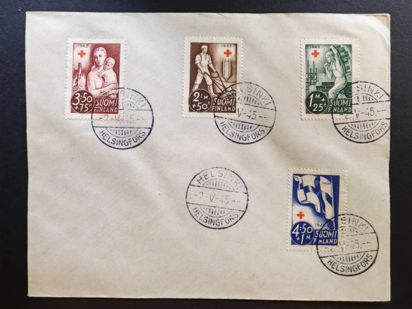 多国邮品🔥💥🔥💥🔥💥（拍卖）专场 第③⑥场 芬兰1945年 红十字工农业国旗