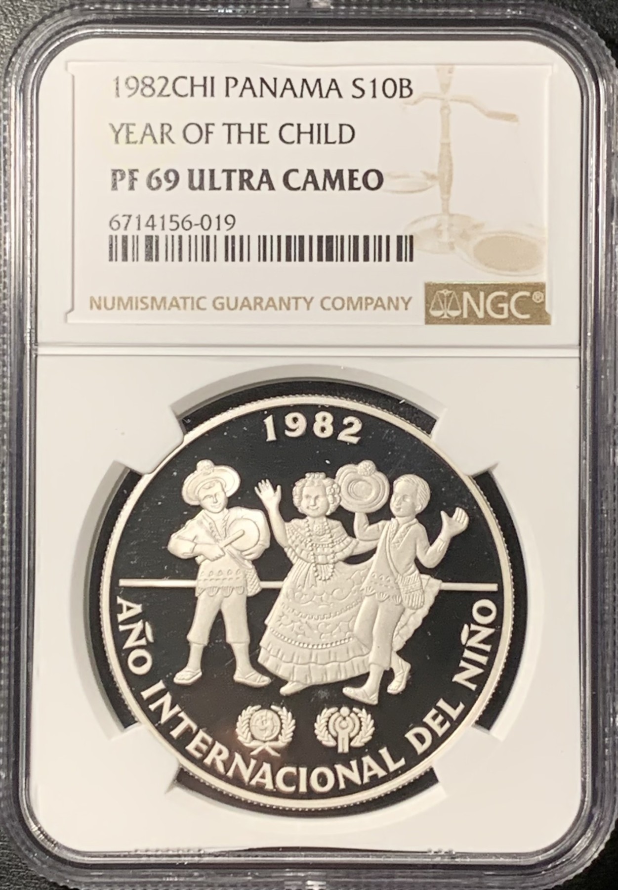 紫瑗钱币——第331期拍卖 巴拿马 1982年 国际儿童年 10波拿巴 银币 NGC PR69 UC