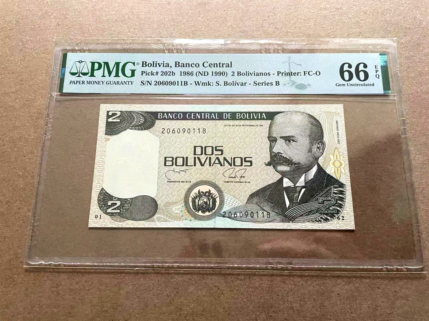 【Blue Auction】✨世界纸币精拍第402期【精】 【无47】玻利维亚 1990年2玻利维亚诺 PMG66EPQ 
