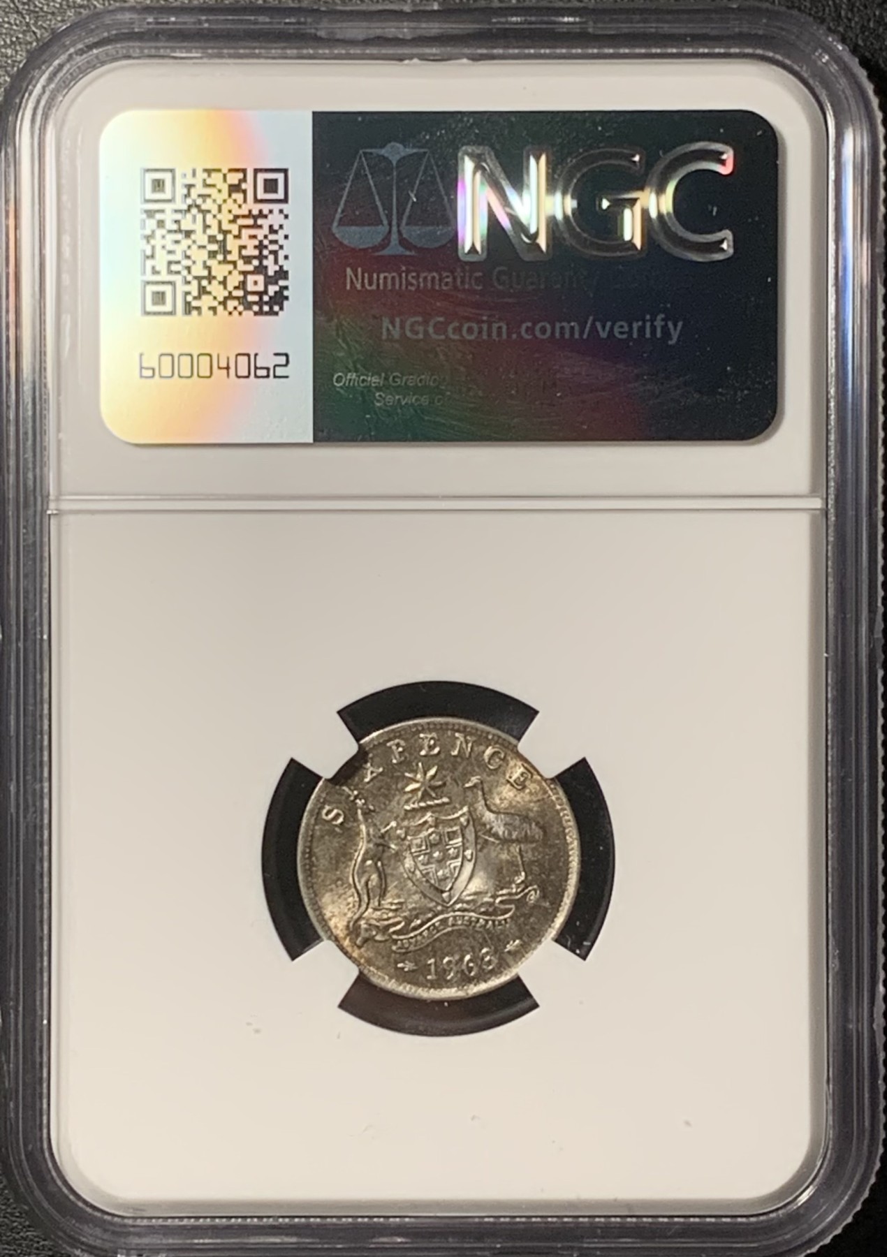 紫瑗钱币——第331期拍卖 澳大利亚 1963年 伊丽莎白二世 6便士 银币 NGC MS65