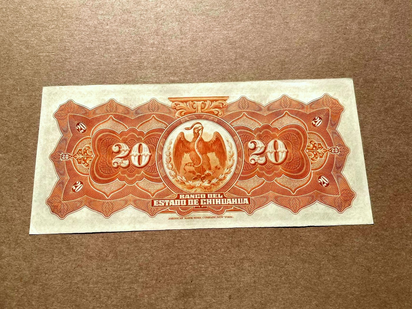 【Blue Auction】✨世界纸币精拍第402期【精】 【实钞 A冠千位小号】墨西哥 1913年20比索 ABNC出品 雕刻精美 大票幅 大场景 UNC- 