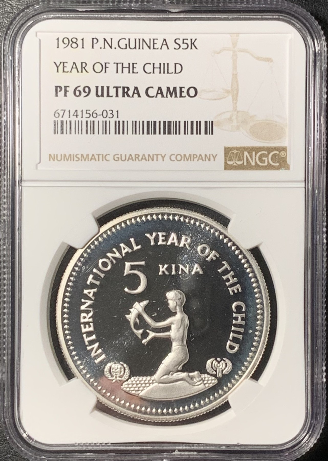 紫瑗钱币——第331期拍卖 巴布亚新几内亚 1981年 国际儿童年 5基娜 银币 NGC PR69 UC