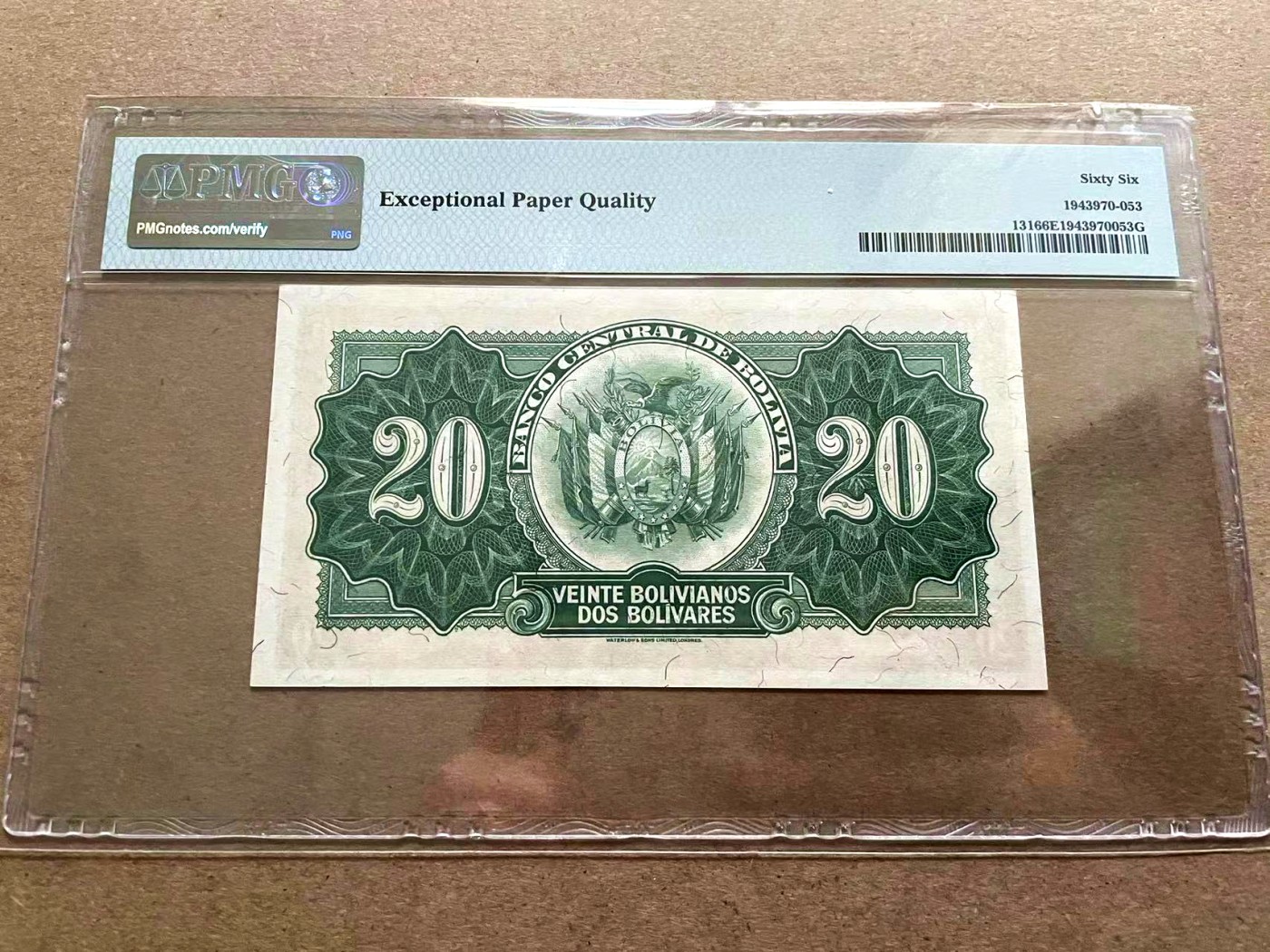 【Blue Auction】✨世界纸币精拍第402期【精】  玻利维亚 1928年20玻利维亚诺 PMG66EPQ 