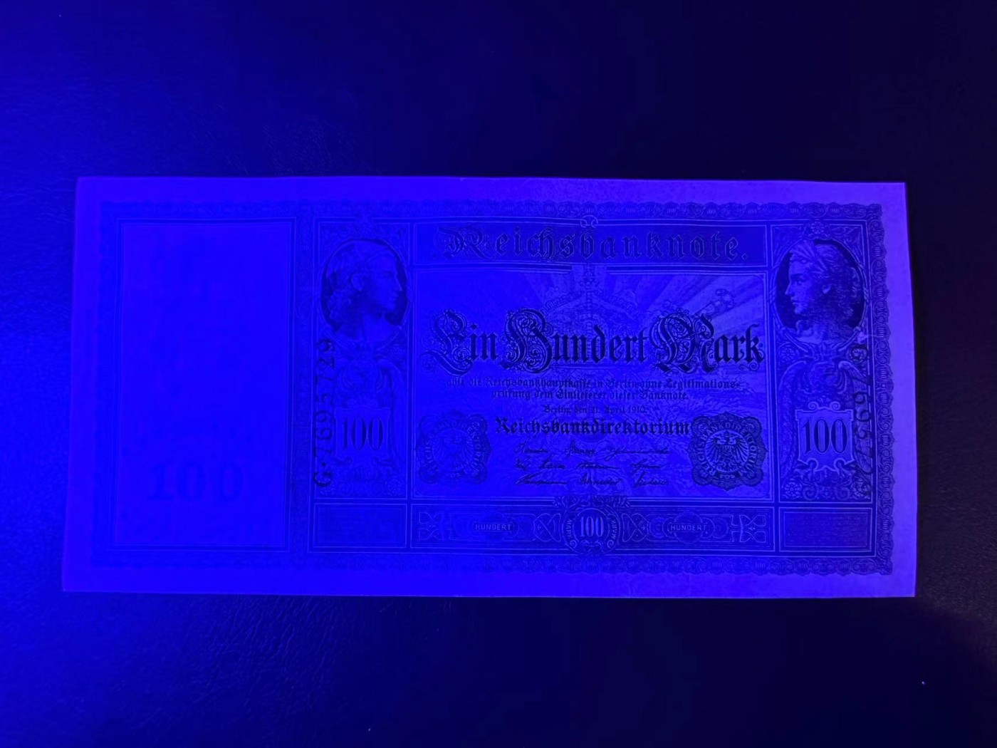 【Blue Auction】✨世界纸币精拍第402期【精】  德国 1910年100马克 超大票幅 UNC品相 绿色库印较少见