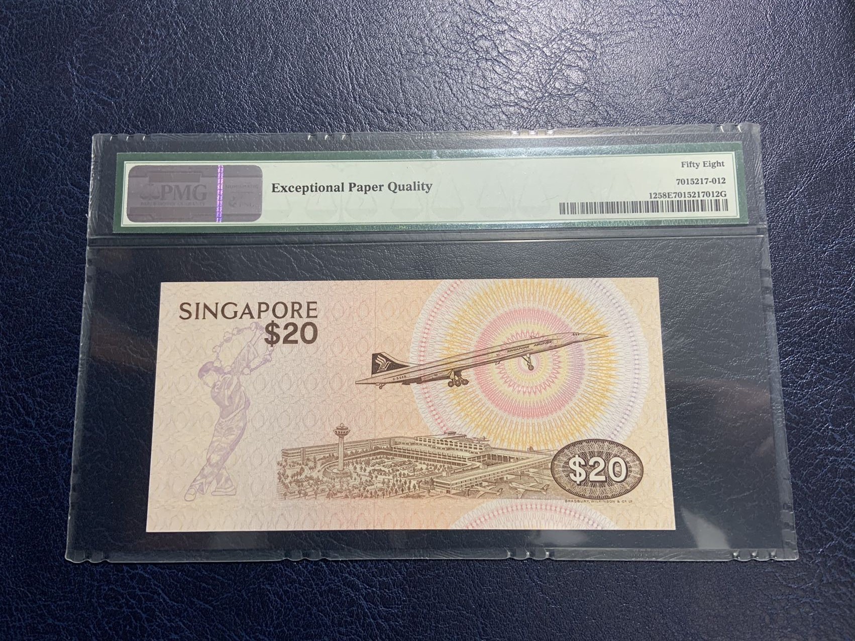 收藏联盟Quantum Auction 第309期拍卖  新加坡1976年20元 PMG58e 豹子号