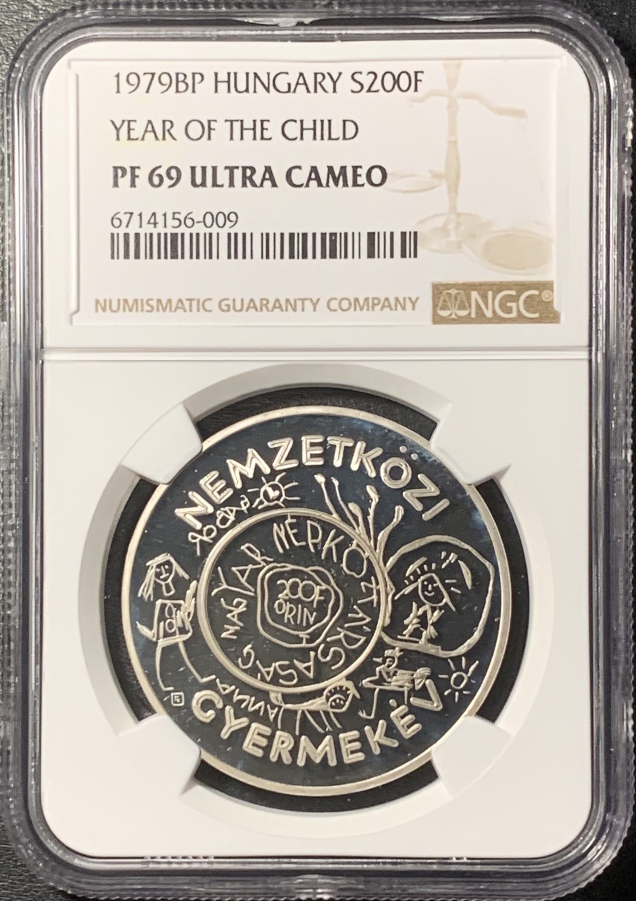 紫瑗钱币——第331期拍卖 匈牙利 1979年 国际儿童年 200福林 银币 NGC PR69 UC