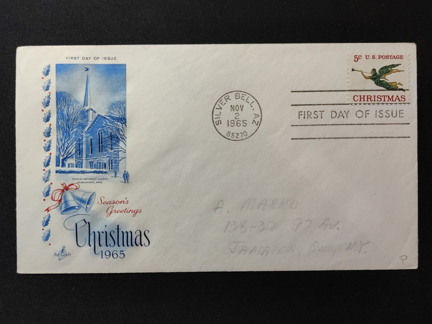 多国邮品🔥💥🔥💥🔥💥（拍卖）专场 第③⑥场 美国1965年 圣诞节首日封（凹凸英文印刷）