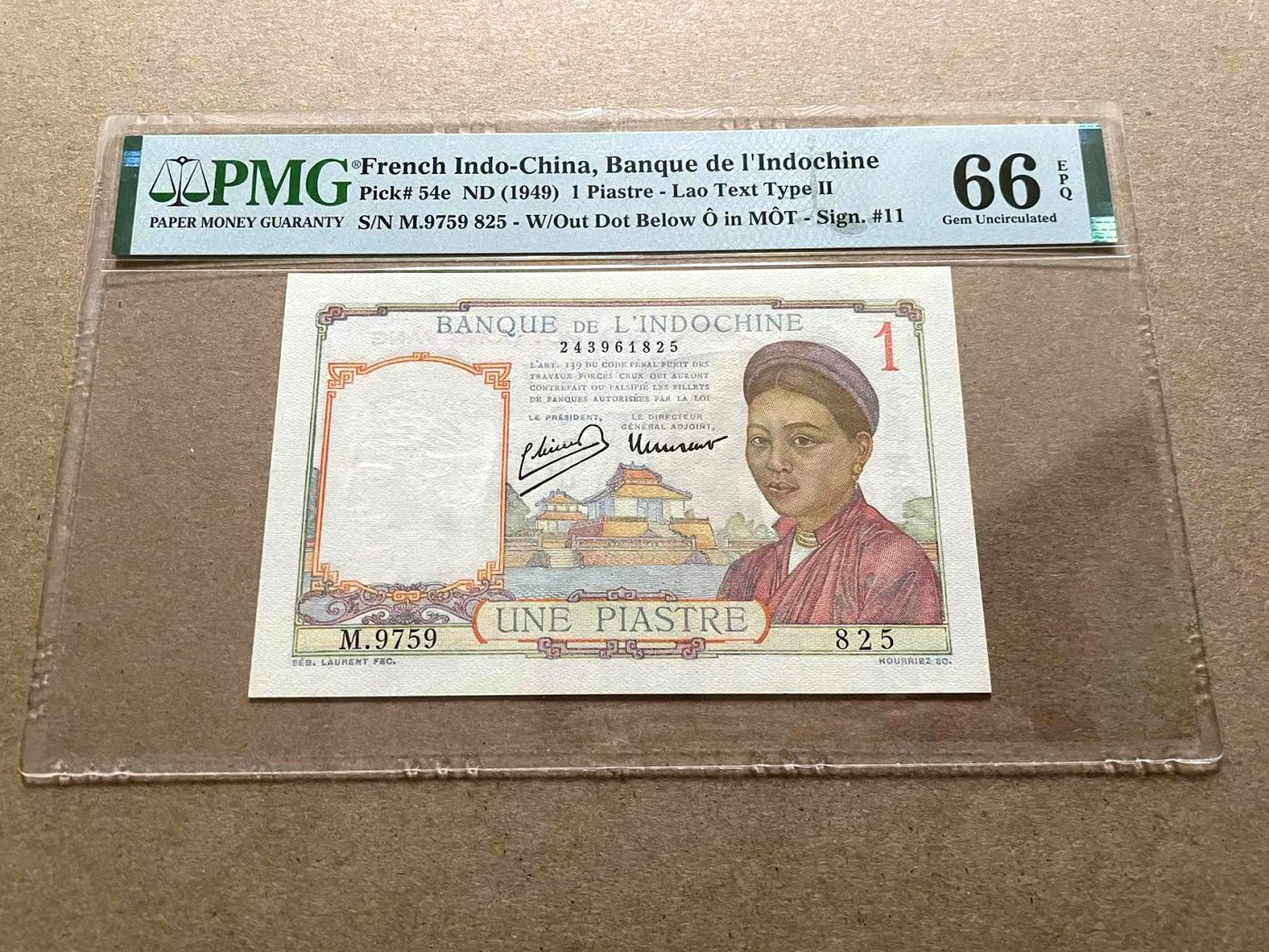 【Blue Auction】✨世界纸币精拍第402期【精】 【无47】法属印支 1949年1皮 PMG66EPQ 