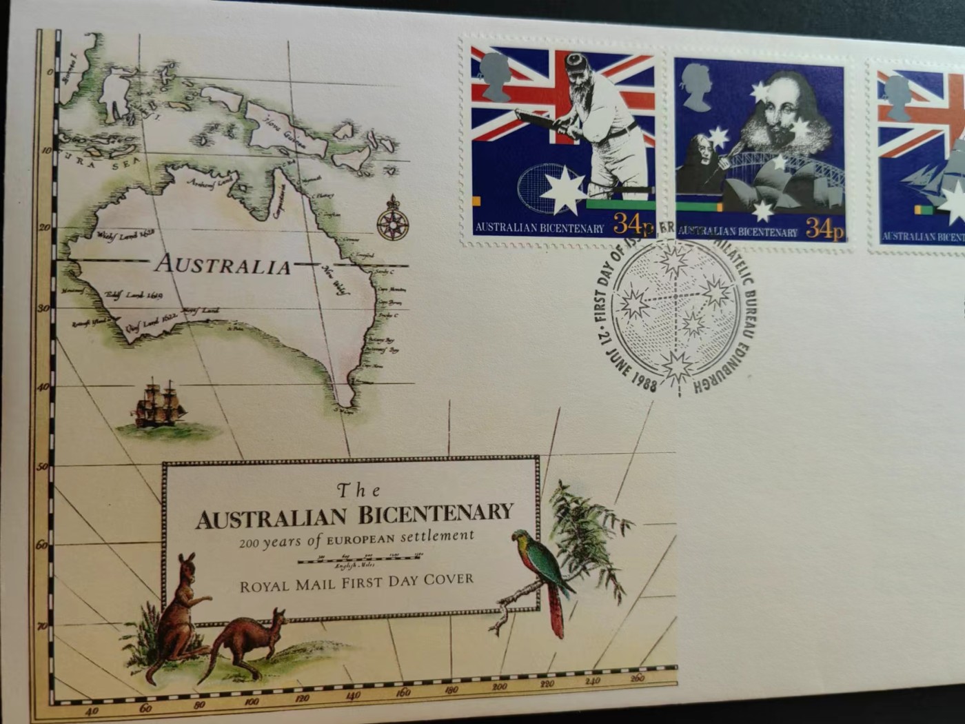 多国邮品🔥💥🔥💥🔥💥（拍卖）专场 第③⑥场 英国澳大利亚1988年联发 澳大利亚建立200年