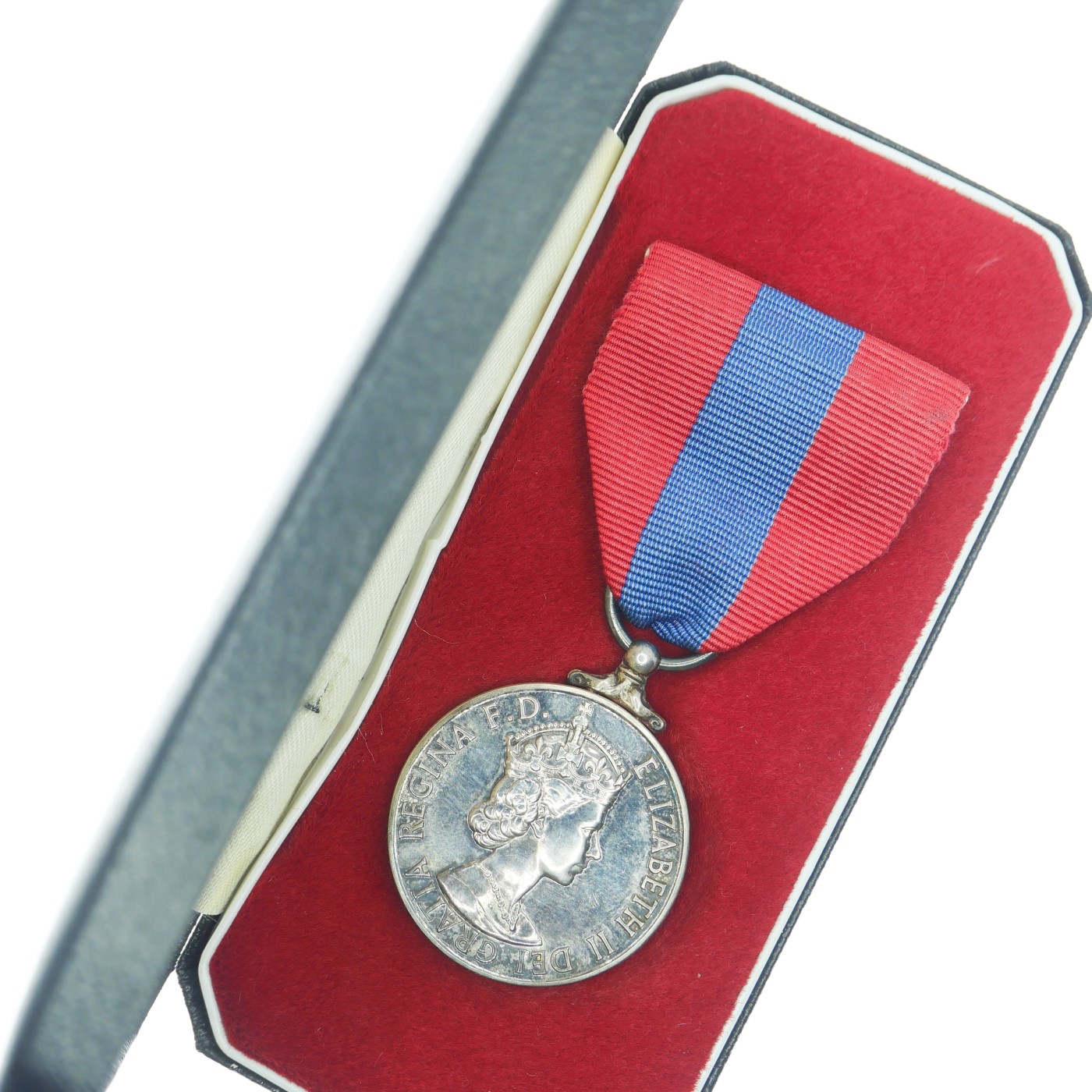 勋章奖章交易所12月9日拍卖 英国帝国服务奖章，银质原盒，伊丽莎白二世版