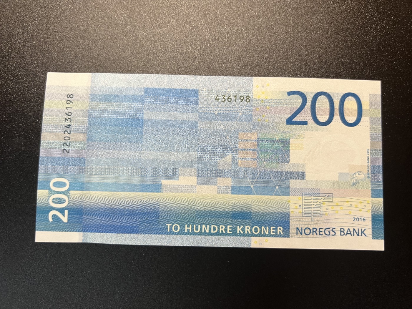 🌗乐淘淘世界纸币拍卖 第32期 🌓 【2202436198】挪威2016年纸币 200克朗 全新UNC