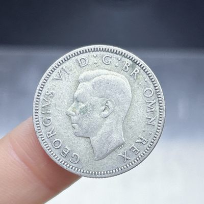 全场一元起拍 世界钱币散币、银币专场 第45期 1941年英国乔治六世1先令狮子银币 重5.5g