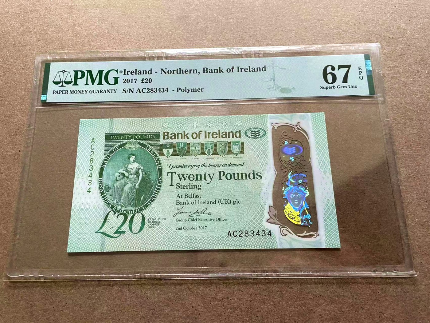 【Blue Auction】✨世界纸币精拍第402期【精】 北爱尔兰 2017年20镑 PMG67EPQ 