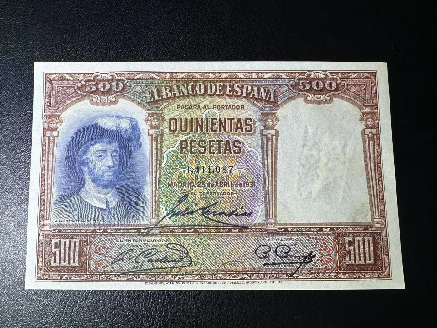 【Blue Auction】✨世界纸币精拍第402期【精】 西班牙 1931年500比塞塔 全新UNC
