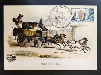 多国邮品🔥💥🔥💥🔥💥（拍卖）专场 第③⑥场 - 1842年石版画 在十字路口运送邮政的邮车（极限片）