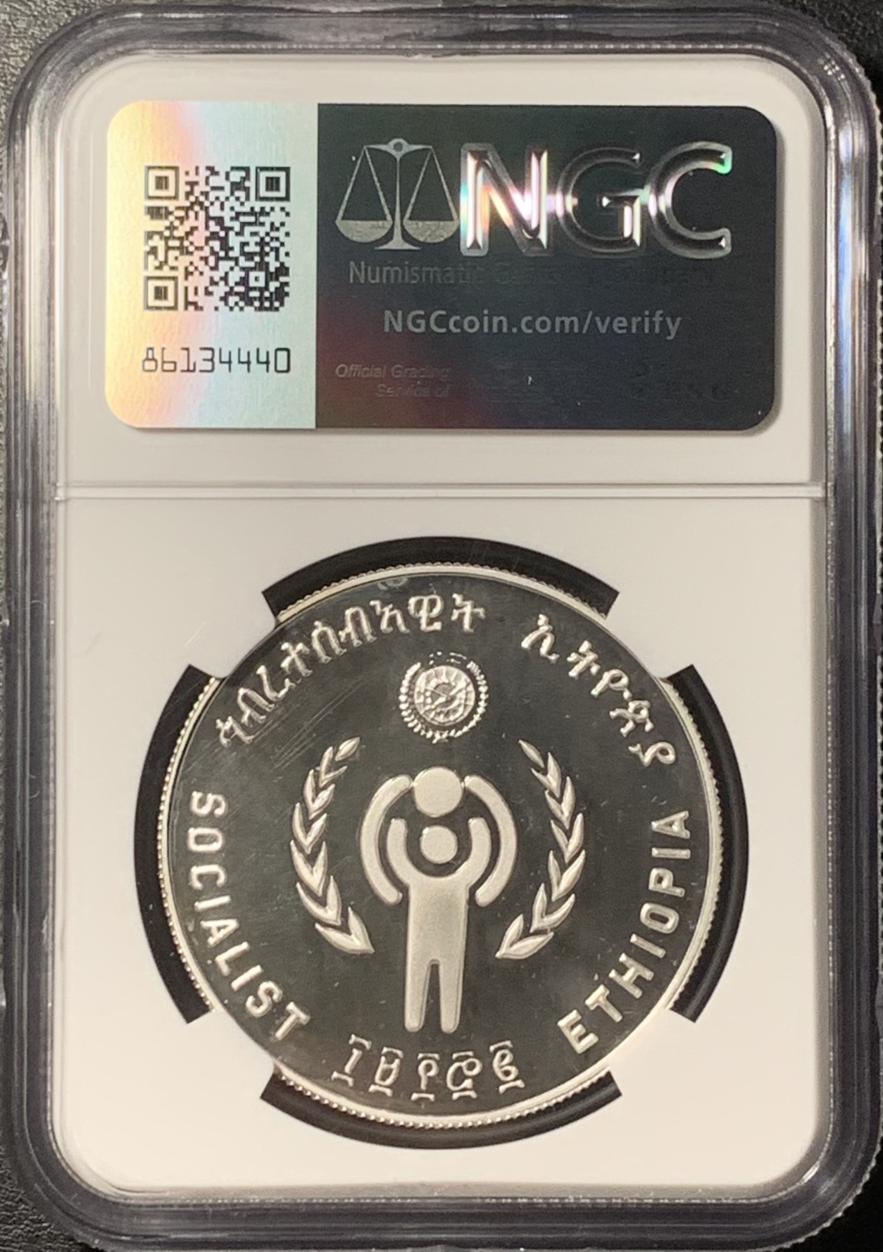 紫瑗钱币——第331期拍卖 埃塞俄比亚 1981年 国际儿童年 20比尔 银币 NGC PR69 UC