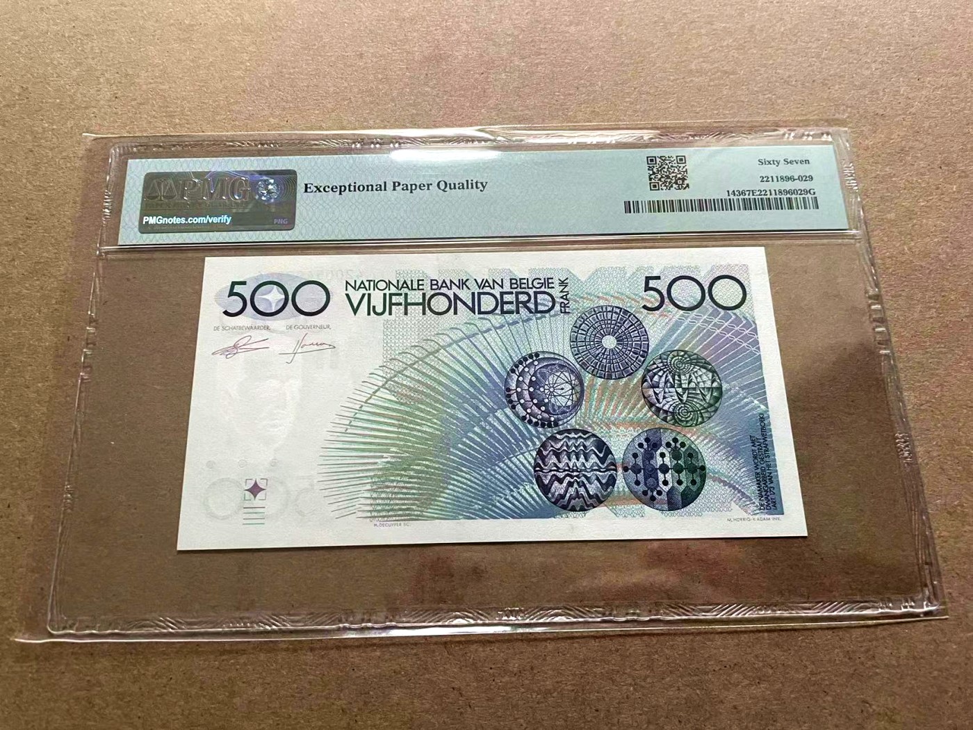 【Blue Auction】✨世界纸币精拍第402期【精】 比利时 1982-98年500法郎 PMG67EPQ 