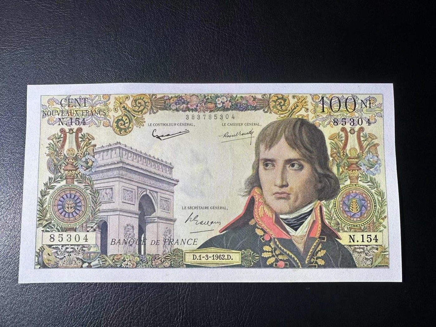 【Blue Auction】✨世界纸币精拍第402期【精】 法国 1962年100新法郎 拿破仑 AU