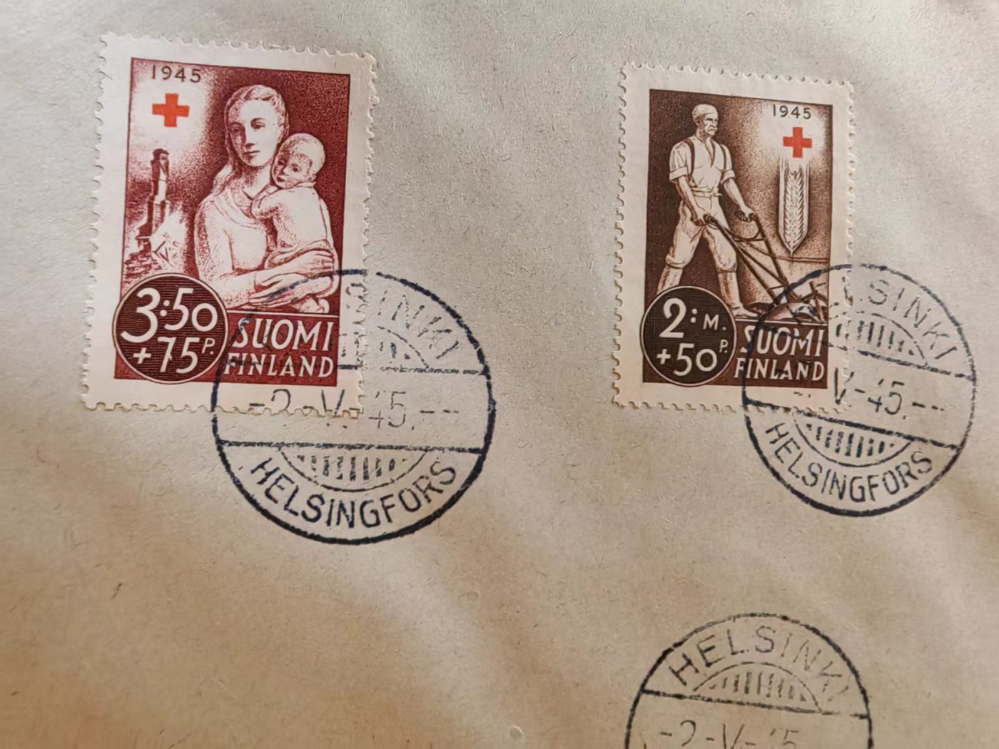 多国邮品🔥💥🔥💥🔥💥（拍卖）专场 第③⑥场 芬兰1945年 红十字工农业国旗