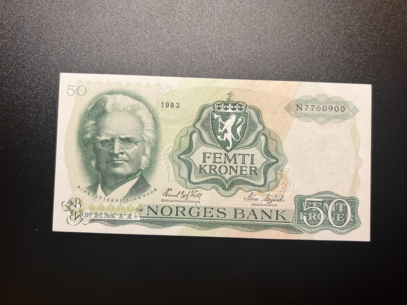 🌗乐淘淘世界纸币拍卖 第32期 🌓 【N7760900】挪威1983年纸币 50克朗 品相如图