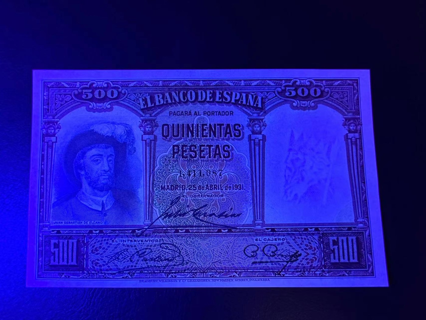 【Blue Auction】✨世界纸币精拍第402期【精】 西班牙 1931年500比塞塔 全新UNC