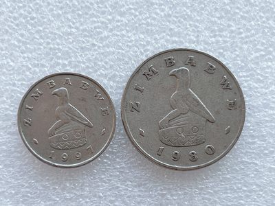 全场一元起拍 世界钱币散币、银币专场 第45期 津巴布韦10、50分硬币2枚