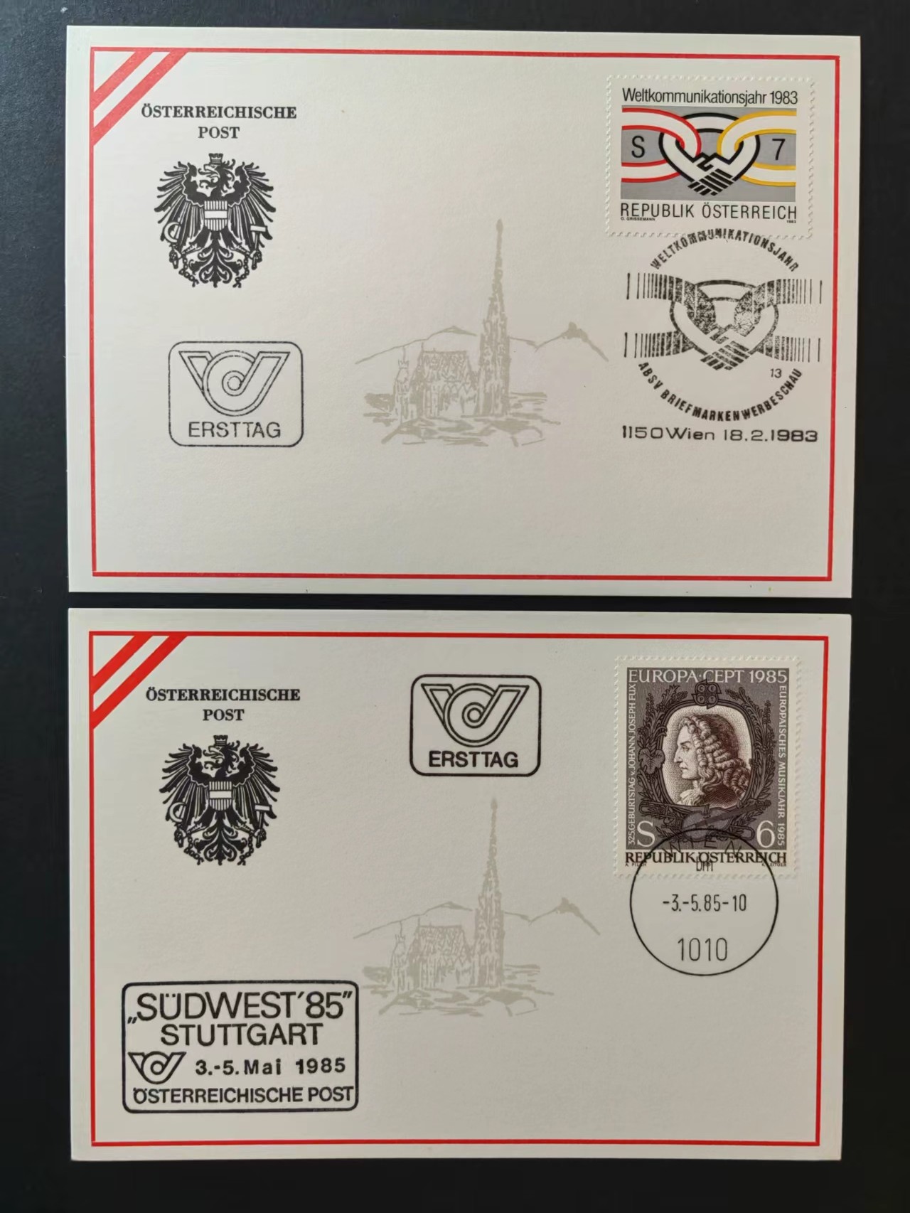 多国邮品🔥💥🔥💥🔥💥（拍卖）专场 第③⑥场 80年代奥地利邮戳片（5件）