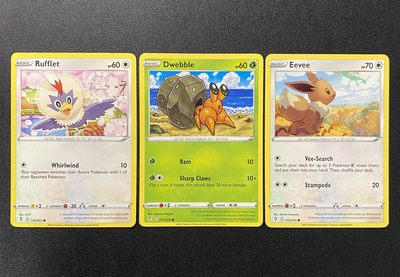 日漫专场 - Pokemon TCG 美版 伊布等3张 通行品相